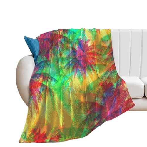 Couverture polaire arbre coloré en microfibre premium 150x200cm