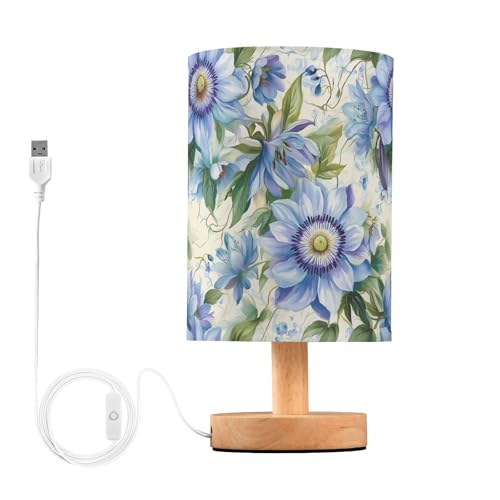 Lámpara de Mesa Decorativa Azul Flores Primavera miniatura 1