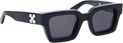 OFF-WHITE Black Acetate Square Sunglasses with Grey Lenses, OERI008 1007, VIRGIL Model