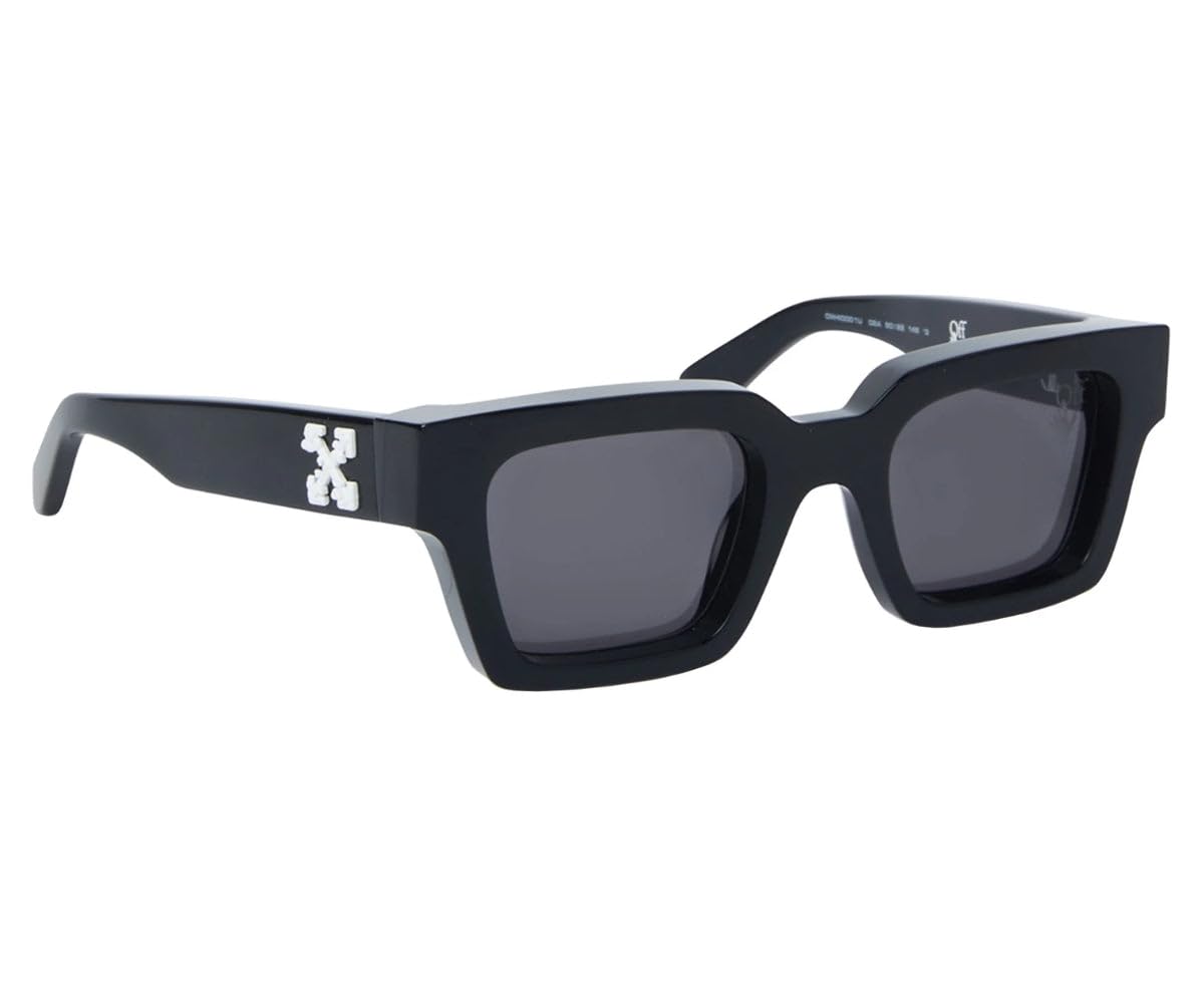 OFF-WHITE Black Acetate Square Sunglasses with Grey Lenses, OERI008 1007, VIRGIL Model