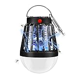 ☀【2-en-1 Antimosquitos Lámpara】USB y lámpara de carga solar; linterna camping utiliza 4 perlas UV que pueden emitir 360-400mm de longitud de onda. Utilizar fototaxis para atraer a los mosquitos y la red eléctrica de alto voltaje para matarlos. rango de cobertura de 360 grados. Incluye una luz nocturna en la parte inferior con 8 luces LED que son tan brillantes como la luna.
