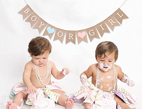 Boy Or Girl Burlap Banner - Burlap Baby Shower Banner, Baby Shower Decorations, Gender Reveal, Rustic Girl Boy Shower Burlap Banner, Photo Decoration Props (Gender Reveal Banner) #TOP2