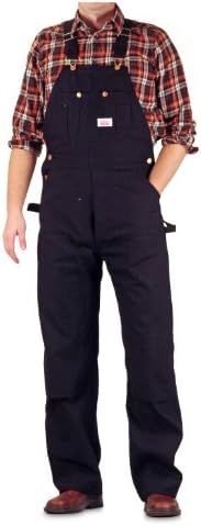 Round House Men's Black Duck Overalls with Button Fly