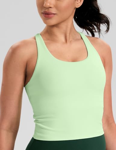 Image of HeyNuts Longline Zeal Bras Medium Impact Wirefree Sports Bras Workout Crop Tank Tops with Removable Pads, A-D Cups