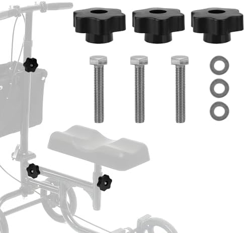 YIBEICO 3PCS Adjustment Knobs for Knee Walker Handle Height Scooter Length Adjustment Replacement Parts for Knee Scooter