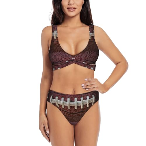 Maillot de bain 2 pièces lacets football américain bikini original femme
