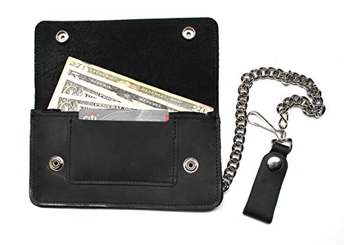 Leather 7" x 3.5" Antique Biker Credit Card Wallet3