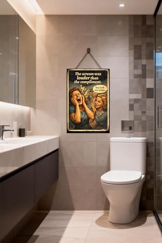 The Scream Was Louder Than the Compliment Metal Tin Sign, 8x12 Inch Vintage Retro Art, Funny Office or Home Decor, Humorous Quote Sign, Pre-drilled Holes for Easy Hanging - Image 3