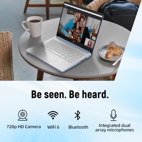 Image of HP 14 inch HD Student Business Laptop, Intel N150, 4GB RAM, 192GB Storage | (128GB UFS + 64GB SD Card), 1 Year Office 365, 720p Webcam, Slim Design, Copilot AI, WiFi 6, Win 11, Sky Blue