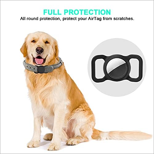 ICARER [2 PCS ] Silicone Case for AirTag, GPS Tracking Finder, Protective Silicone Cover Compatible with Apple Air Tag for Anti-Lost Used with Dog Collar Cat Loop Holder Pet Accessories (Black)