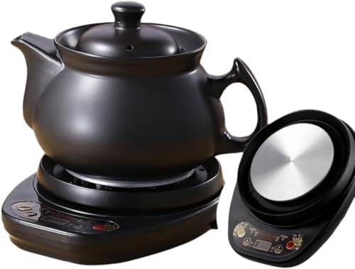 Tonain煎じ薬ポット、大容量煎じ機、全自動健康ポット、陶器製煎じ薬ポット、ハーブポット、磁器ストーブ安全ティーポット家庭用漢方薬ポット、浸漬型ルーズリーフティーポット、底付き電気キャセロール煎じ薬や製茶に最適 (7L,ブラック)