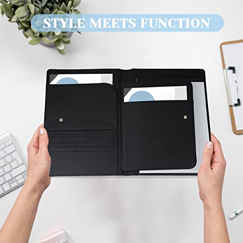 Vetemeas Business Resume Portfolio Folder With Letter-Sized Writing Pad And Multiple Pockets, Black Professional Portfolio Folder Binder For Men Women #TOP5