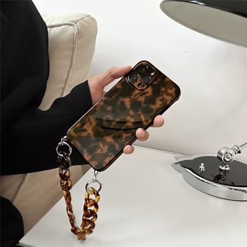 Housse silicone iPhone 12 antichoc à imprimé léopard et dragonne poignet