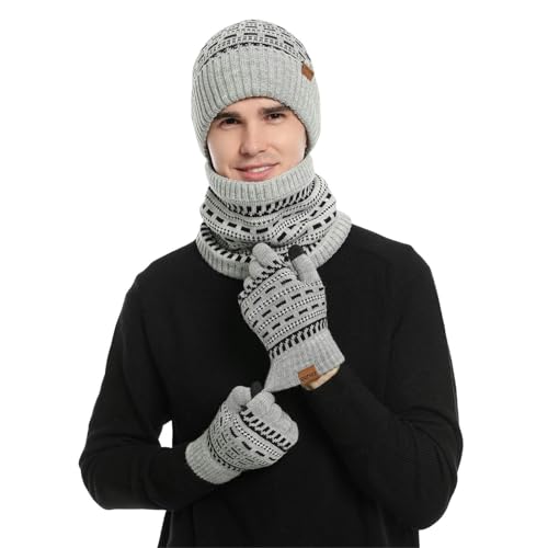 Gorro y guantes térmicos contra el frío con control de pantalla 7