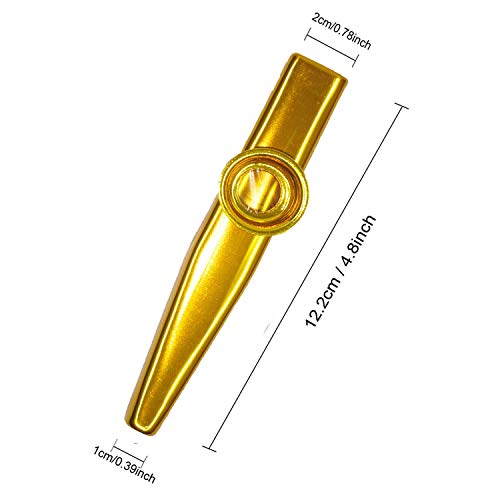 Fartime 2Pcs-Wooden Train Whistle and Gold Kazoo for Music Instrument Gifts Wood Musical Instrument Educational Toys - Thumbnail 2
