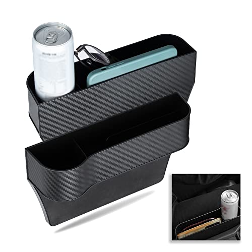 Ouzorp 2 Pack Car Seat Gap Filler Organizer, Multifunctional Car Seat Organizer, Auto Console Side Storage Box, Car Organizer Front Seat for Holding Phone, Car Pocket for Interior Essentials