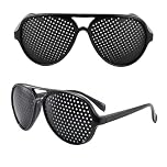 Nzexlyva 2 Pcs Pinhole Glasses, Lunisk Correction Glasses for Vision Improvement, Vision Correction Glass for Eye Corrections, Distance & Myopia Support Eye Protection Exercise Eyewear