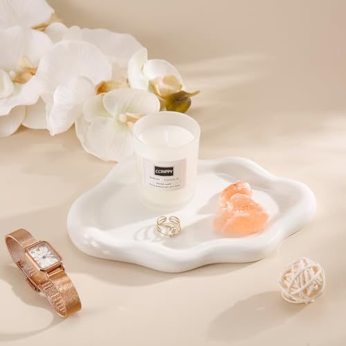 Ceramic Jewelry Tray Trinket Dish, Decorative Cloud Vanity Key Tray for Women, Ring Holder Dish, Cute Jewelry Plate Bowl Room Decor Aesthetic, White, Medium - Image 4