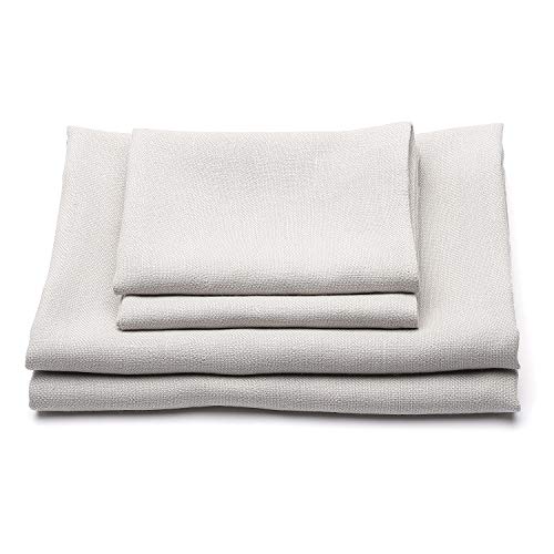 LinenMe Juego de Toalla de ba?o de Lino en Color Plata Modelo Lara 2 Toallas Grandes y 2 Toallas de Mano, Hecho en Europa, Ropa de baño, Ropa de Cama Europea, Lavado a máquina, Super Absorbente