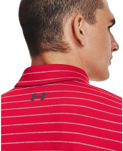 Under Armour Men's Playoff Polo Tour Striped, (600) Red/Steel/Pitch Gray, Large — view 2