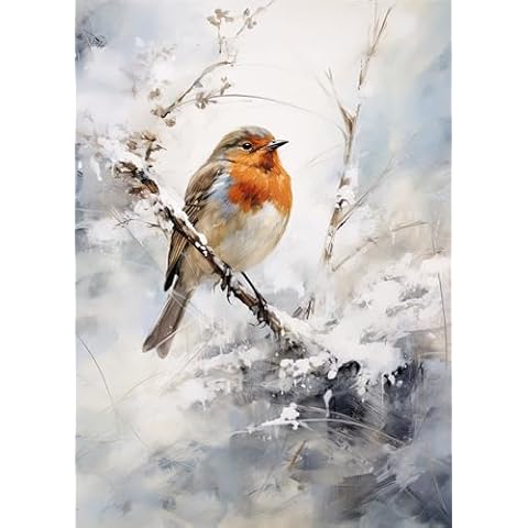 Winter Forest Red Robin A5 Greeting Card Cover