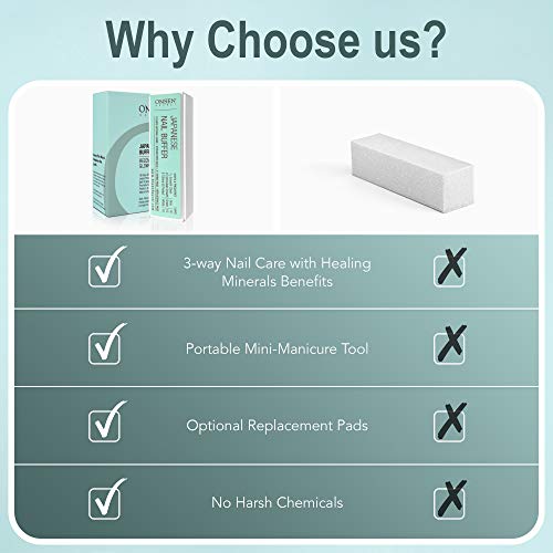 Onsen Professional Nail Buffer 2pk, Ultimate Shine Nail Buffing Block with 3 Way Buffing Methods, Smooth & Shine After Onsen Nail Filer, Compact Purse Size Manicure Tools for Optimum Nail Care