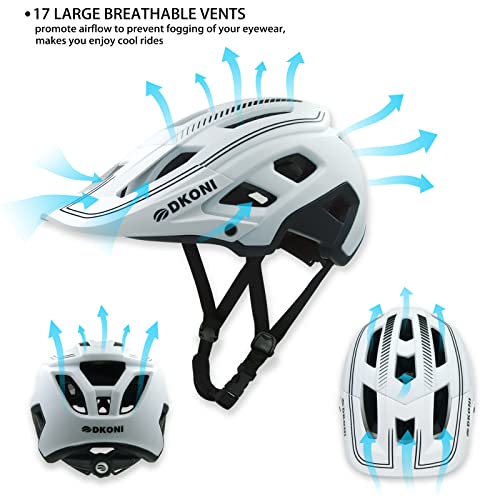 Bike Helmet Mountain Bike Helmets For Adults:men Women Bicycle Helmet Certified Mtb Cycling Helmet Lightweight With Visor (Medium, White/Black) #TOP7