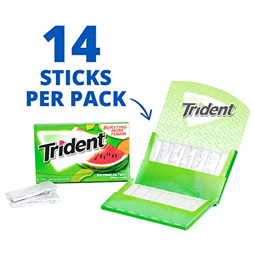 Trident Watermelon Twist Sugar Free Gum, 14 Count (Pack Of 12) #TOP1