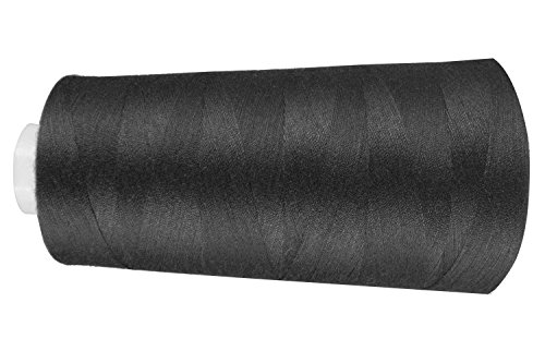 Hilo de poliéster oscuro de 5000 metros, 1 bobina para costura, bordado, quilting y sobrecostura miniatura 4