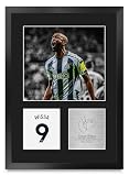 HWC Trading Yoane Wissa Newcastle Utd Gifts Printed Signed Autograph Picture for Soccer Fans and Supporters - 16" x 12" Portrait Framed (ID-005531)