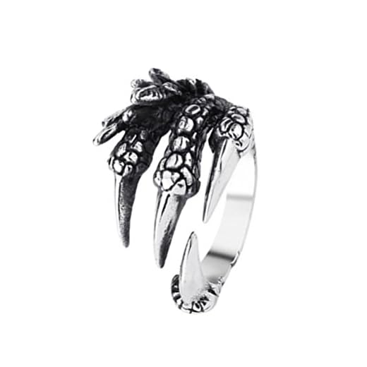 SOIMISS Titanium Steel Claw Rings för män Cool Man Biker Ring Punk Smycken Personlig Gåva (Mönster 2)