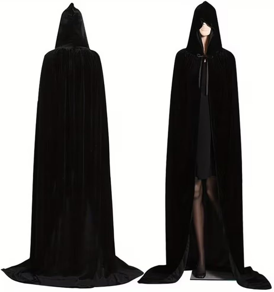 Halloween Costumes Cape Hooded Cosplay Party Cloak Devil Witch Wizard Robe
