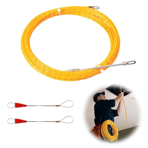 Miniatura 6 de 10 Metros Guía Pasacables Eléctrica 3mm Diámetro Pasacables Núcleo Trenzado Con Revestimiento No Conductor Con Muelles De Guía Para Tendido De Cables Comunicación Herramientas De Electricista