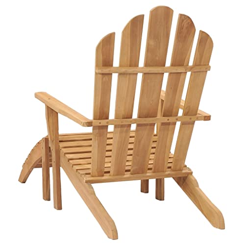 Imasay Adirondack Chair With Footrest Solid Teak Wood For Dining Room, Modern Kitchen Living Room,Garden,Indoor Or Outdoor #TOP3