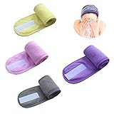 Remebe Diadema para spa facial, 4 unidades, ajustable, para maquillaje, con cinta mágica, envoltura para la cabeza para el cuidado facial, maquillaje y deportes