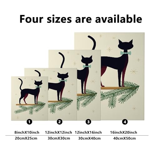 Toile chat étoiles d'hiver tableau noir design 30x40cm - 2