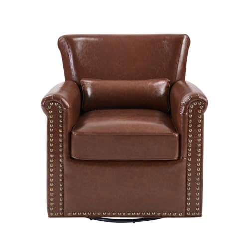Merax Swivel Leather Accent Chair