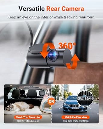 Bundle: Vantrue New N4S(RC18) Dash Cam + Hardwire Kit STARVIS 2, PlatePixTM, 2.7K+1440P+1440 Front Inside Rear Dashcam, 24/7 Buffered Parking Mode, Support 1TB Max