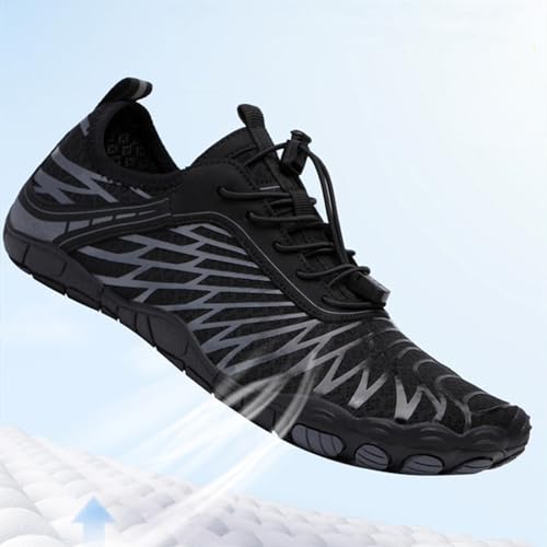 Hike Barefoot Shoes Womens Mens Walking Running Gym Trainers Wide Fit Non-Slip Lightweight Outdoor Swim Surf Water Shoes Black - Image 3