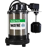Wayne 3/4 HP Heavy Duty Submerisble Cast Iron and Stainless Steel Sump Pump with NEW Switch - Removes up to 5,490 Gallons of Water Per Hour