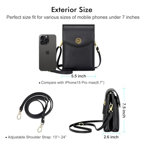 Peacocktion Small Crossbody Bags for Women Travel Cell Phone Bag Wallet Purses with Adjustable Strap Trendy4