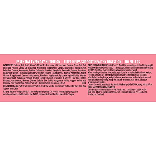 Natural Balance Ultra Premium Wet Cat Food 24 Cans, Protein Options Include Chicken, Salmon Or Ocean Fish #TOP4