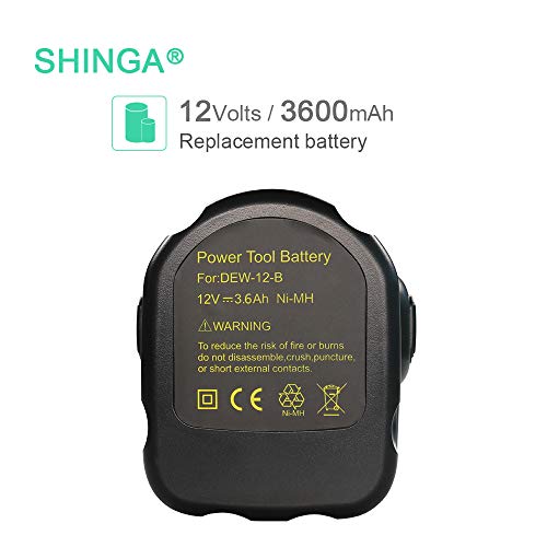 2 Pack 3.6Ah Ni-MH for Dewalt 12v Battery XRP DW9071 DW9072 DC9071 DE9037 DE9071 DE9072 DE9074 DE9075 Replacement for Dewalt 12 Volt Battery Cordless Power Tool
