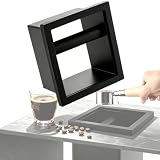 Espresso Knock Box Chute, Stainless Steel Built-in Desktop Coffee Knock Box with Detachable Rubber Rod, Rectangle Bottomless Espresso Knock Box (Black)