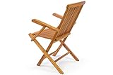 DIVERO 4er-Set Klappstuhl Teakstuhl Gartenstuhl Teak Holz Stuhl mit Armlehne für Terrasse Balkon - 6