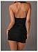 MakeMeChic Women's Y2k Sexy Mini Dress Deep V Neck Backless Bodycon Party Halter Dresses Black Medium