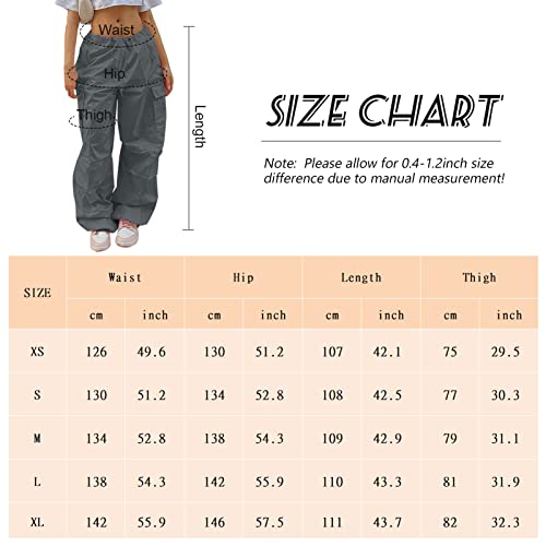 Womens Oversized Cargo Pants With Pockets E-Girl Y2K Baggy Trouser Low Waist Straight Leg Jogger Sweatpant Outdoor Casual Boyfriend Work Pants #TOP3