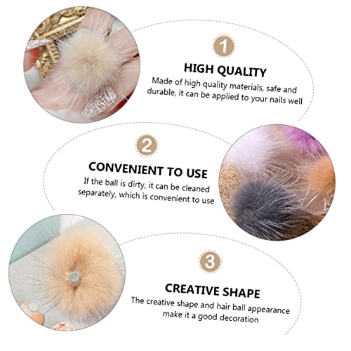 Beavorty 6Pcs Removedor De Arte Para Unhas Bola De Cabelo Trança Joias Enfeites De Unhas Joias Pompo