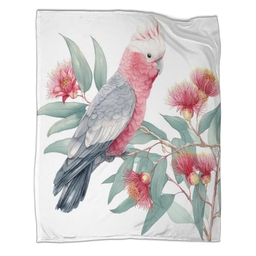 Couverture cacatoès rose plaid chaud pour douces nuits - 3