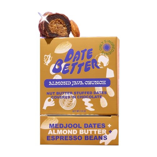 Date Better Almond Java Crunch – Chocolate-Covered Medjool Dates Filled